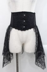 画像1: MR corset / チャイナボタンテール付ベリーショートコルセット  黒 I-25-11-12-083-PU-ZA-SA-ZI (1)