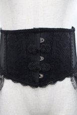 画像3: MR corset / チャイナボタンテール付ベリーショートコルセット  黒 I-25-11-12-083-PU-ZA-SA-ZI (3)