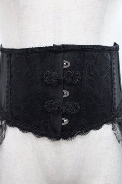 画像3: MR corset / チャイナボタンテール付ベリーショートコルセット  黒 I-25-11-12-083-PU-ZA-SA-ZI