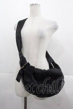 画像1: m petit by misako / AMチュールリボンショルダーバッグ  黒 I-25-11-12-087-LO-BG-SA-ZI