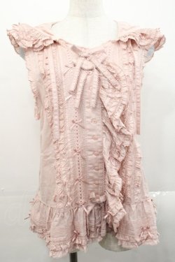 画像1: PINK HOUSE / うさぎの耳フード付きベストブラウス  ピンク I-25-11-12-011-LO-TO-SA-ZI