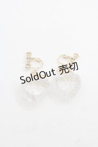 PINK HOUSE / ハートラメモチーフイヤリング  クリア I-25-11-12-100-LO-AC-SA-ZI
