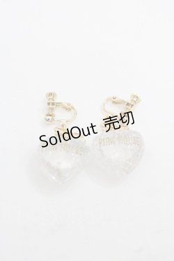 画像1: PINK HOUSE / ハートラメモチーフイヤリング  クリア I-25-11-12-100-LO-AC-SA-ZI