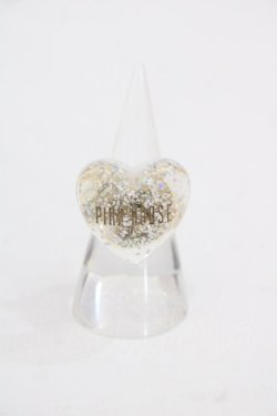 画像1: PINK HOUSE / ハートラメモチーフリング  クリア I-25-11-12-101-LO-AC-SA-ZI