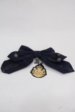 画像1: ALICE and the PIRATES / 魔女と悪魔の西洋菓子店〜ソロモンの小さな鍵と秘密のレシピ〜柄リボンクリップ  紺 I-25-11-12-108-PA-AC-SA-ZI