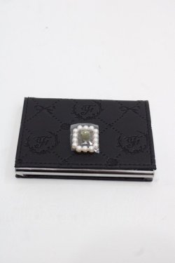 画像1: Maison de FLEUR / パールビジューモノグラムカードケース  黒 I-25-11-12-109-LO-ZA-SA-ZI