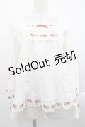PINK HOUSE / いちごレース使いブラウス  白Ｘ赤 I-25-11-12-012-LO-BL-SA-ZI