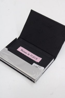 画像3: Maison de FLEUR / パールビジューモノグラムカードケース  黒 I-25-11-12-109-LO-ZA-SA-ZI