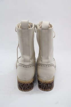 画像2: PINK HOUSE / レースアップレザーブーツ 2(S) アイボリー I-25-11-12-122-LO-SH-SA-ZI
