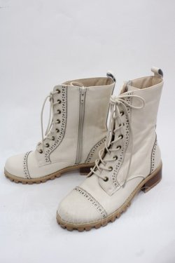 画像3: PINK HOUSE / レースアップレザーブーツ 2(S) アイボリー I-25-11-12-122-LO-SH-SA-ZI
