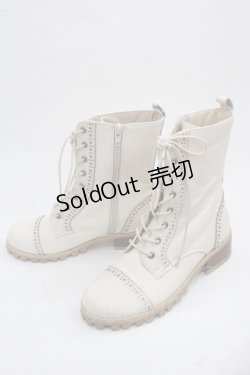 画像3: PINK HOUSE / レースアップレザーブーツ 2(S) アイボリー I-25-11-12-122-LO-SH-SA-ZI