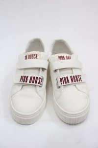 PINK HOUSE / ピンクハウスロゴ刺繍ベルクロスニーカー 2(S) アイボリー I-25-11-12-124-LO-SH-SA-ZI