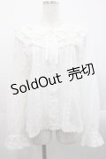 PINK HOUSE / フリル襟付きローンブラウス  白 I-25-11-12-013-LO-BL-SA-ZI