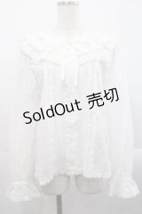PINK HOUSE / フリル襟付きローンブラウス  白 I-25-11-12-013-LO-BL-SA-ZI