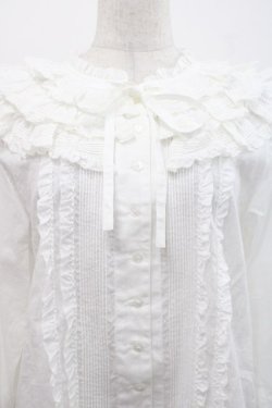 画像3: PINK HOUSE / フリル襟付きローンブラウス  白 I-25-11-12-013-LO-BL-SA-ZI