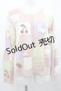PINK HOUSE / スイーツスプリングバニーパッチワークニットカーディガン  ピンク I-25-11-12-014-LO-TO-SA-ZI