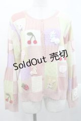 PINK HOUSE / スイーツスプリングバニーパッチワークニットカーディガン  ピンク I-25-11-12-014-LO-TO-SA-ZI