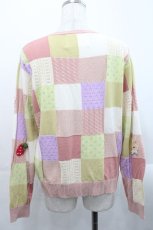 画像2: PINK HOUSE / スイーツスプリングバニーパッチワークニットカーディガン  ピンク I-25-11-12-014-LO-TO-SA-ZI (2)