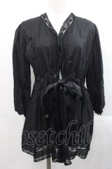 PINK HOUSE / ウエストはしごリボンカーディガン  黒 I-25-11-12-015-LO-TO-SA-ZI