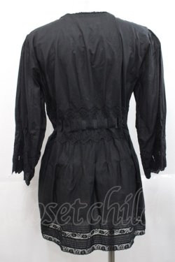 画像2: PINK HOUSE / ウエストはしごリボンカーディガン  黒 I-25-11-12-015-LO-TO-SA-ZI