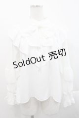 melume / makiコラボ梨地ブラウス L 淡白 I-25-11-12-004-LO-BL-SA-ZI