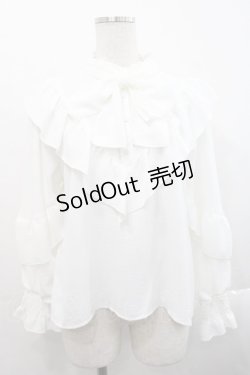 画像1: melume / makiコラボ梨地ブラウス L 淡白 I-25-11-12-004-LO-BL-SA-ZI