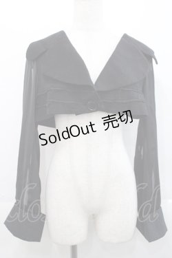 画像1: alice auaa / ストライプシフォンショートジャケット 3 黒 I-25-11-12-025-AA-JA-SA-ZI