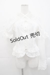 BABY,THE STARS SHINE BRIGHT / 姫袖後ろシャーリングブラウス  白 I-25-11-14-001-BA-BL-SA-ZI