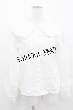 画像1: merry jenny / フリルカラーパフスリーブブラウス  ホワイト I-25-11-15-001-LO-BL-SA-ZI