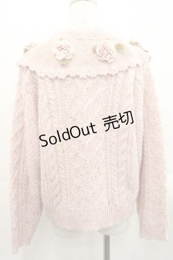画像2: PINK HOUSE / バラモチーフ付きヨークニットカーディガン  ピンク I-25-11-15-029-LO-OP-SA-ZI