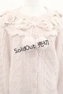 画像3: PINK HOUSE / バラモチーフ付きヨークニットカーディガン  ピンク I-25-11-15-029-LO-OP-SA-ZI