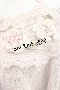 画像4: PINK HOUSE / バラモチーフ付きヨークニットカーディガン  ピンク I-25-11-15-029-LO-OP-SA-ZI