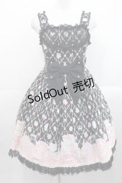 画像1: Angelic Pretty / メモリアルケーキ胸フリルジャンパースカート  黒 I-25-11-15-036-AP-OP-SA-ZI