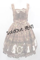 Angelic Pretty / Chess Chocolate ジャボ付ジャンパースカート  ブラウン I-25-11-15-037-AP-OP-SA-ZI