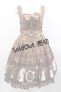 Angelic Pretty / Chess Chocolate ジャボ付ジャンパースカート  ブラウン I-25-11-15-037-AP-OP-SA-ZI