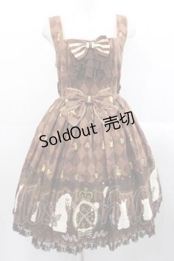 画像1: Angelic Pretty / Chess Chocolate ジャボ付ジャンパースカート  ブラウン I-25-11-15-037-AP-OP-SA-ZI