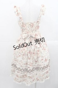 画像2: Innocent World / 薔薇と苺のクロスリボンジャンパースカート L 生成×生成 I-25-11-15-047-IW-OP-SA-ZI