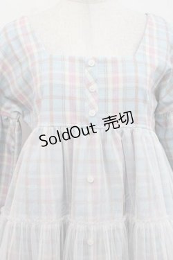 画像3: Jnorii Bonbon22 / チェック柄チュール付きワンピース S サックスＸピンクチェック I-25-11-15-049-LO-OP-SA-ZI