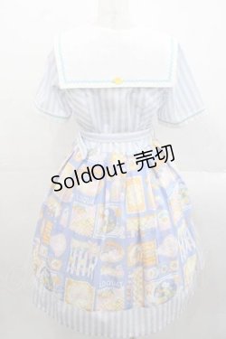 画像2: MISS POINT（海外ロリータブランド） / レモン&コスモスワンピース  青Ｘ白 I-25-11-15-050-LO-OP-SA-ZI
