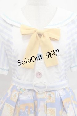 画像3: MISS POINT（海外ロリータブランド） / レモン&コスモスワンピース  青Ｘ白 I-25-11-15-050-LO-OP-SA-ZI