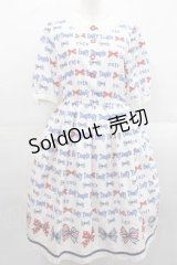 Emily Temple cute / トリプルRIBBONワンピース  白ｘ青ｘ赤 I-25-11-15-051-ET-OP-SA-ZI