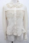 Innocent World / フロントギャザーレースブラウス  生成り I-25-11-15-006-IW-BL-SA-ZI