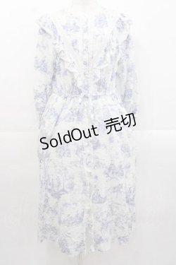 画像1: Jane Marple / A day in JouyのAgathaドレス  白Ｘ青 I-25-11-15-056-JM-OP-SA-ZI