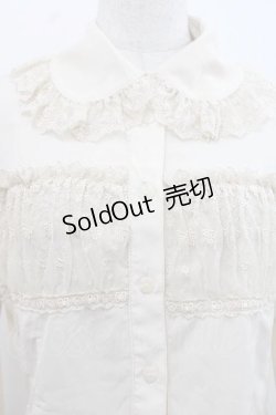画像3: Innocent World / フロントギャザーレースブラウス  生成り I-25-11-15-006-IW-BL-SA-ZI