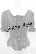 metamorphose / シースルー半袖ブラウス  黒 I-25-11-15-007-ME-BL-SA-ZI