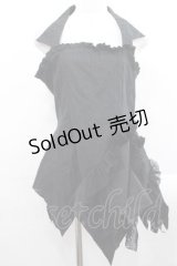 MARBLE / フロッキーチュールフリルキャミミニワンピース  黒 I-25-11-15-066-GO-OP-SA-ZI