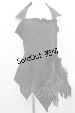 画像1: MARBLE / フロッキーチュールフリルキャミミニワンピース  黒 I-25-11-15-066-GO-OP-SA-ZI