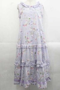 PINK HOUSE / スイートピープリントノースリーブワンピース  ラベンダー I-25-11-15-067-LO-OP-SA-ZI