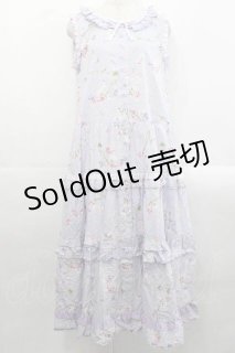 PINK HOUSE / スイートピープリントノースリーブワンピース ラベンダー