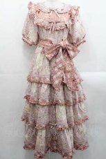 画像1: PINK HOUSE / バラ園うさぎプリントパッチワークワンピース  ピンク I-25-11-15-070-LO-OP-SA-ZI (1)